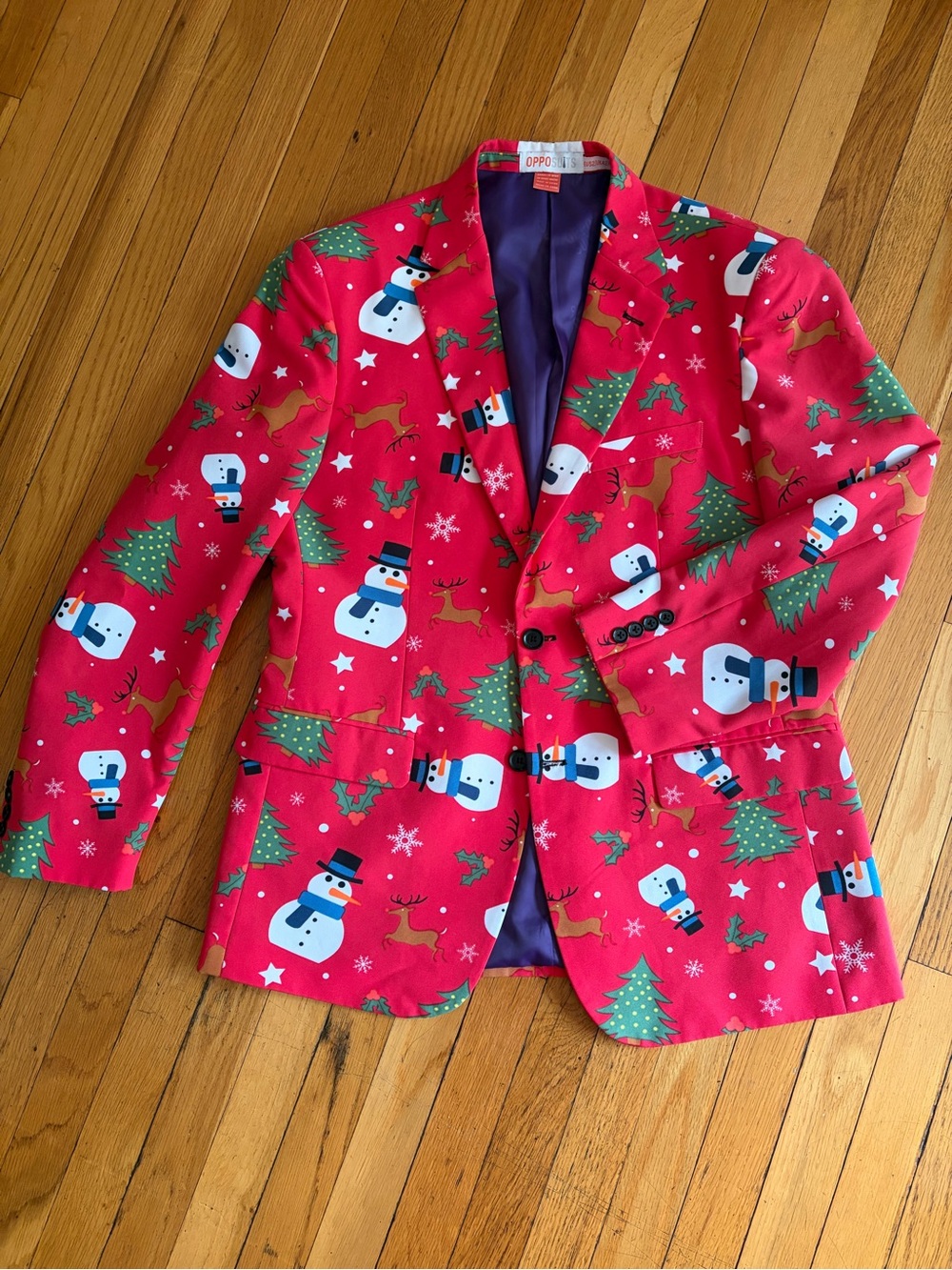 OppoSuits Lined Red Holiday Christmas Blazer Jacket! Men’s Sz 42. Holiday Party